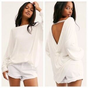 FREE PEOPLE SHIMMY SHAKE IVORY TUNIC TOP